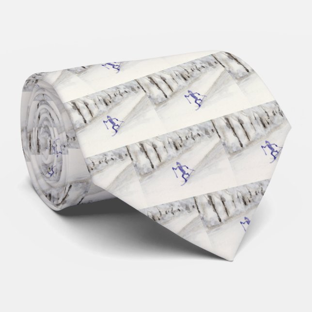 Gravata Cores de Água de Esqui Cruzado (Rolled)