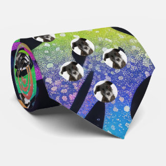 Gravata Cores de Neon Fotográfico de Cães de Pet Personali