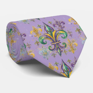 Gravata Cores Elegantes do Mardi Gras