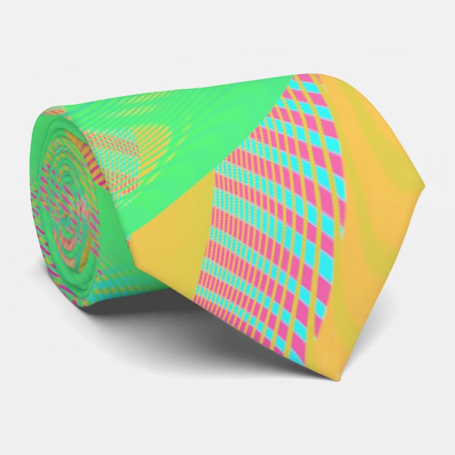 Gravata CORES FLUO - Arte Fractal - (Rolled)