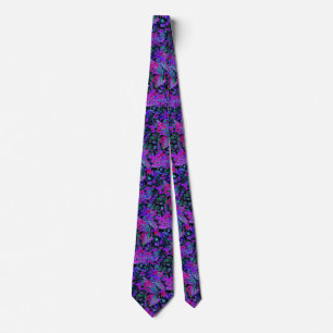 Gravata Cores Neon Psicodélicas Paisley