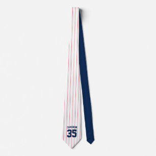 Gravata Cores Totalmente Editáveis Baseball Jersey Stripe