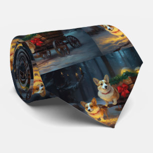 Gravata Corgi Trenó Snowy Decoração de Natal
