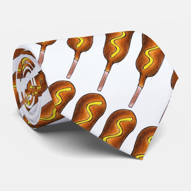 Gravata Corn Dog Corndog c/ Mostarda Hot Dog Comida (Rolled)