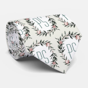 Gravata Coroa Floral Personalizada com Monograma