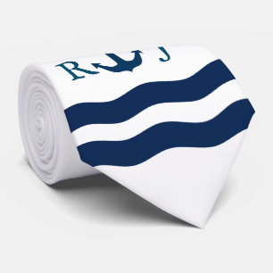 Gravata Costume náutico da âncora lustrosa