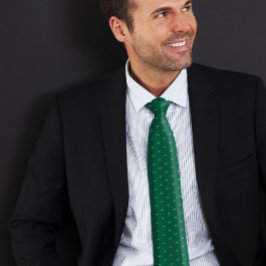 Gravata Cotação Monograma de Nome Personalizado Verde