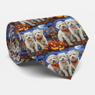 Gravata Coton De Tulear Halloween Spooky