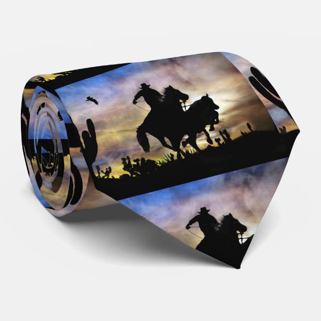 Gravata Country Western Cowboy Steer Roping (Rolled)