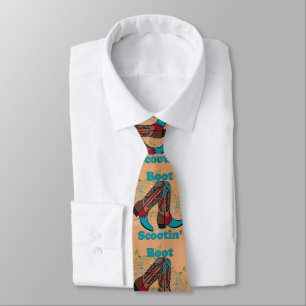 Gravata Country Western Line Dance Boot Scootin' Necktie