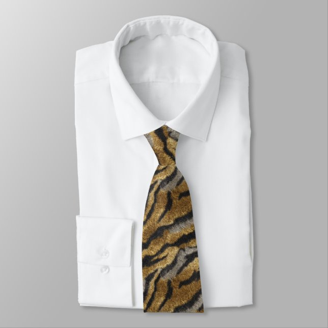 Gravata Couro de Tigre para Padrinho da Noiva na Moda (Amarrado)