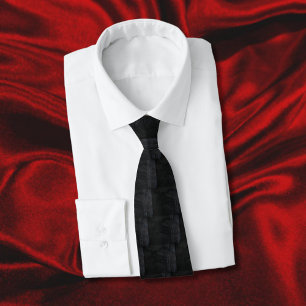 Gravata Couro Preto Suede Preto Suave