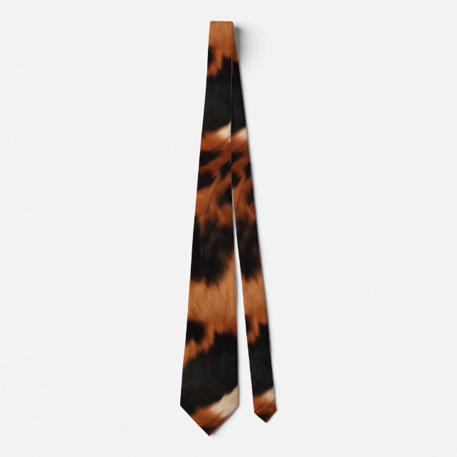 Gravata Cowhide Preto-Castanho (Frente)