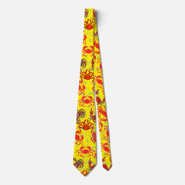 Gravata Crabs Patternx4 B Amarelo BG (Frente)