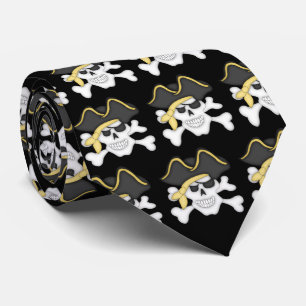 Gravata Crânio de Pirata e Crossbones