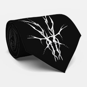 Gravata Crânio de Veado Tribal Preto e Branco Design de Ca