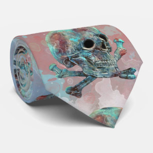 Gravata Crânio e aguarela dos crossbones