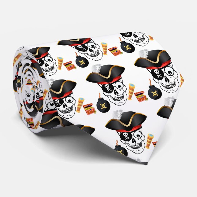 GRAVATA CRÂNIO PIRATA (Rolled)