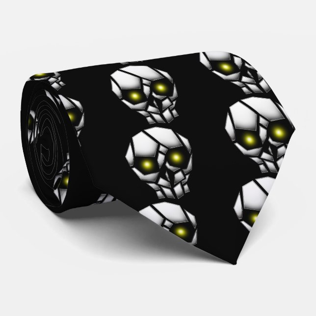 Gravata Crânio Plantado com Olhos Brilhantes (Rolled)