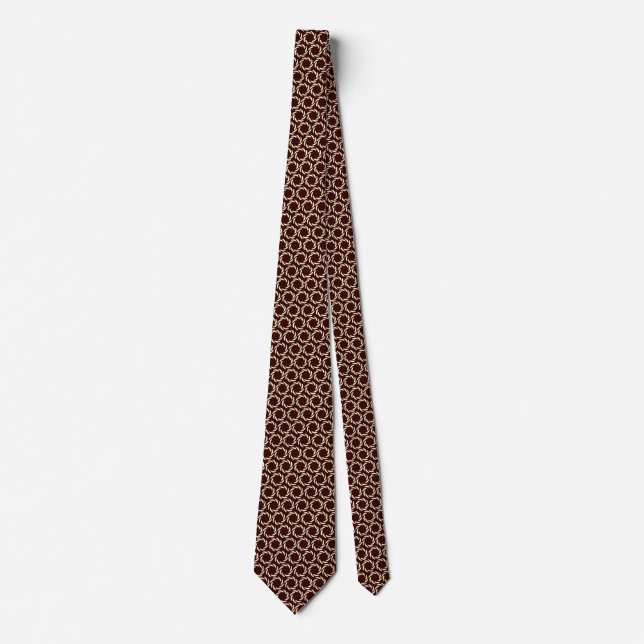 Gravata Cream Catherine Wheels - Brown Escuro (Frente)