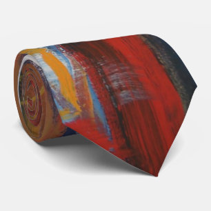 Gravata Creative Original Orange Red Blue Abstrato Modern