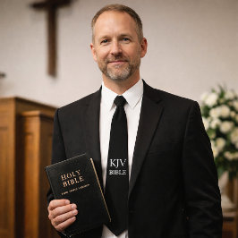 Gravata Crente da Bíblia KJV Preto e Branco Cristão