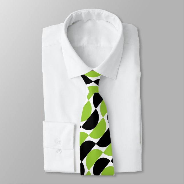 Gravata Crescentes Alternativos 01a - Verde Marciano (Amarrado)