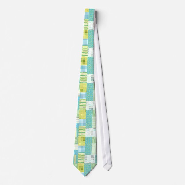 Gravata Criança Unisex Necktie: Daffodils, Faux Patchwork (Frente)