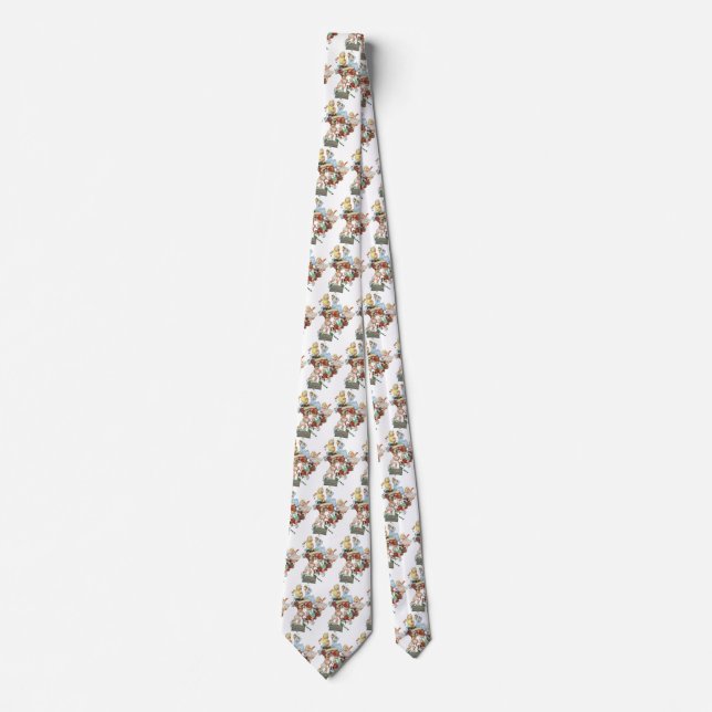 Gravata Crianças Vintage Brincando com Bombeiros (Frente)