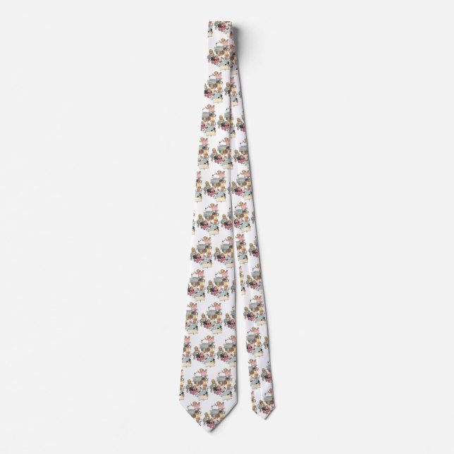 Gravata Crianças Vintage se divertindo jogando com tênis (Frente)