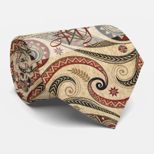 Gravata Crie Seu Próprio Tribal Elegante em Vermelho, Dour