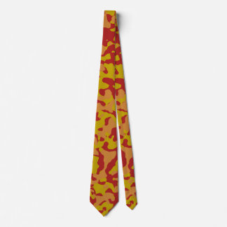 Gravata Crimson Camo em amarelo-mostarda e laranja queimad