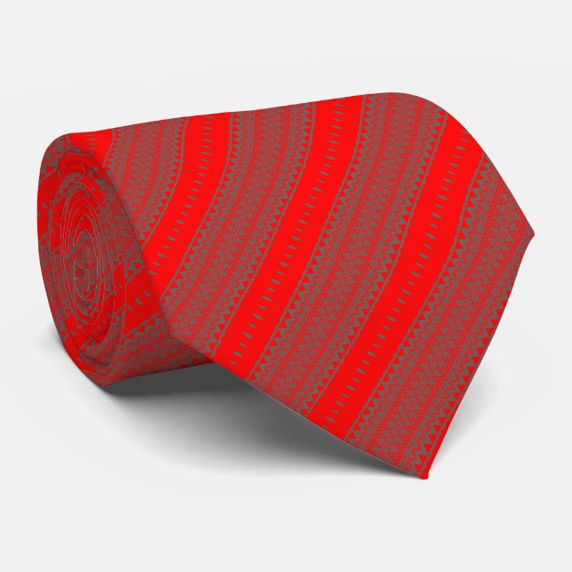 Gravata Crimson Prestige Geométrico (Rolled)