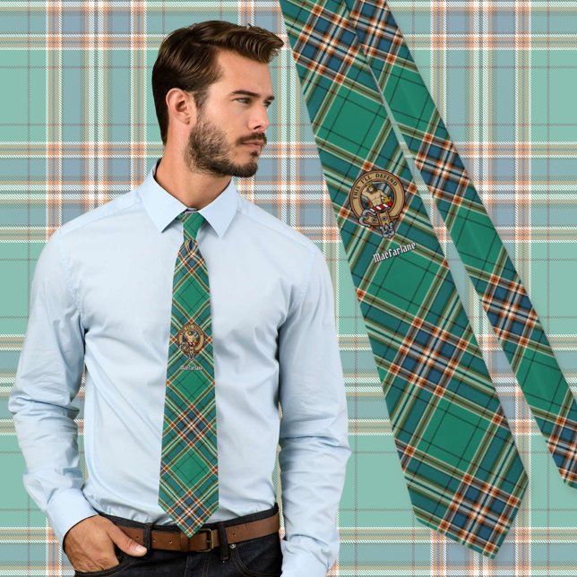 Gravata Crista do Clã MacFarlane sobre Tartan de Caça Anti (Criador carregado)