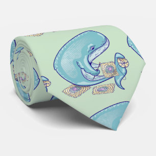 Gravata Crocheting de baleias