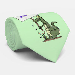 Gravata Crocodilo engraçado, alinhador com cartoon