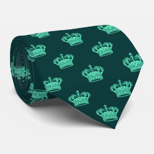 Gravata Crown 01 - Turquesa sobre Verde Escuro
