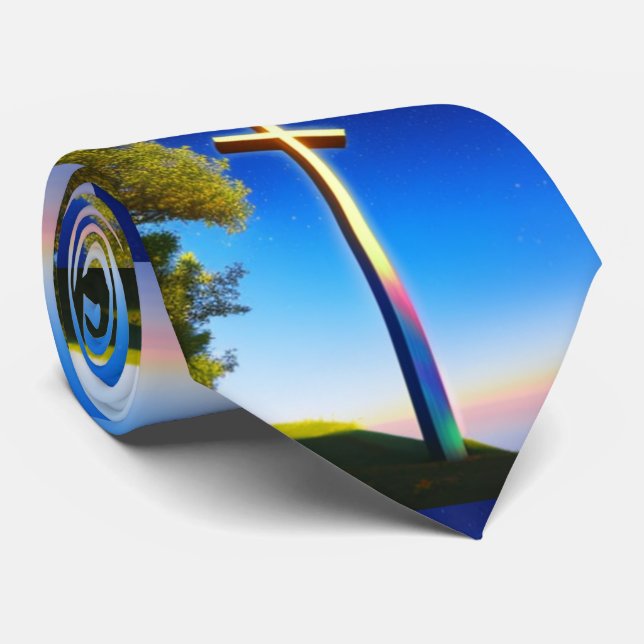 Gravata Crucifixo Cross Jesus (Rolled)