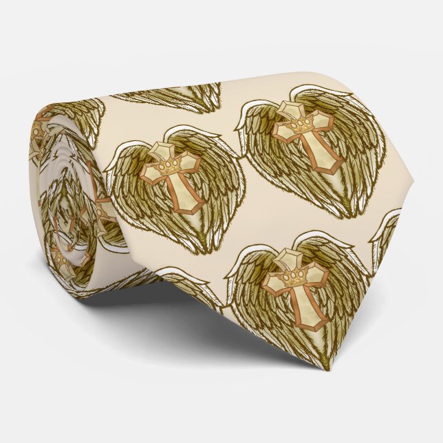 Gravata Cruz Asas Coroa (Rolled)