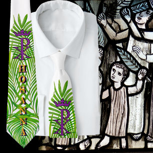 Gravata Cruz Chi Rho HOSANA Domingo de Ramos