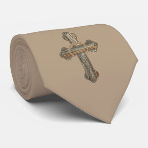 Gravata Cruz Ocidental Com Corda E Colhe De Impressão