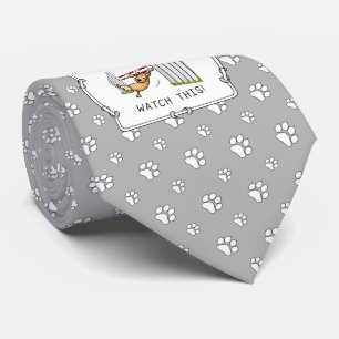 Gravata Cuidado! Cachorro - Cachorro agilidade engraçado b