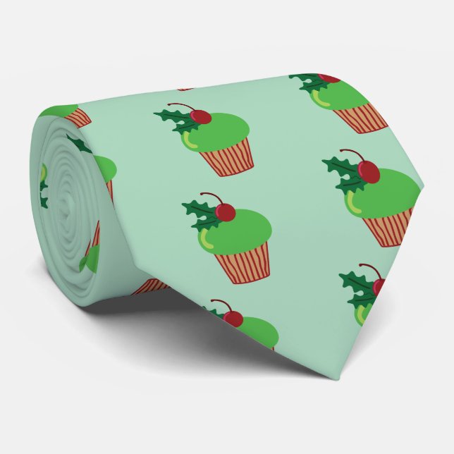 Gravata Cupcake de Natal (Rolled)