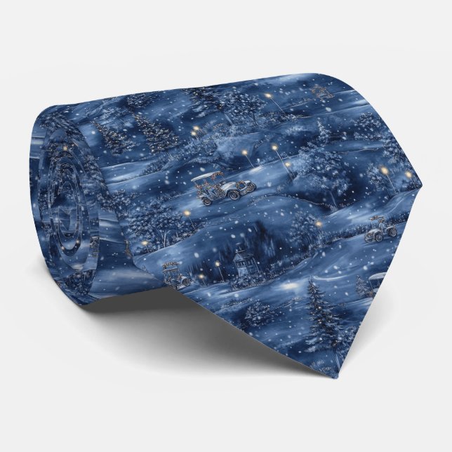 Gravata Curso de Golfe na véspera de Natal Necktie (Rolled)