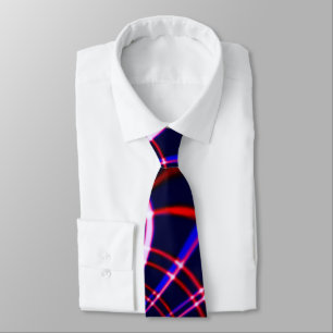 Gravata Curvas apontadas de azul para vermelho e branco. L