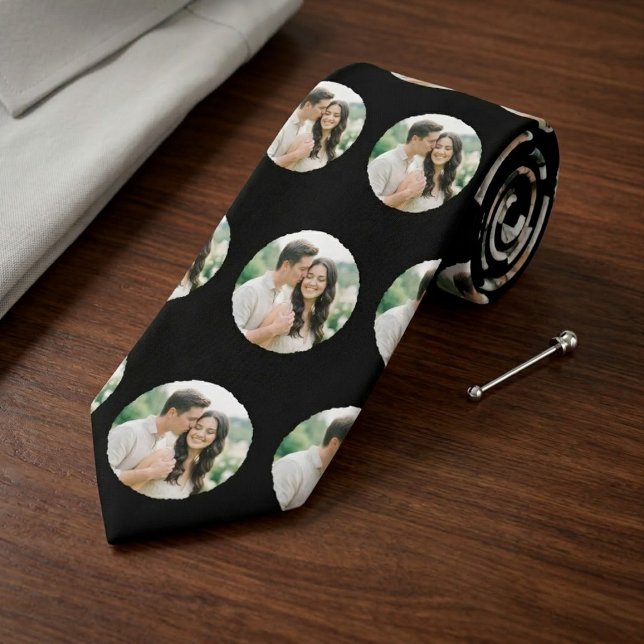 Gravata Custom Photo Pattern Wedding Tie, Personalised  (Criador carregado)