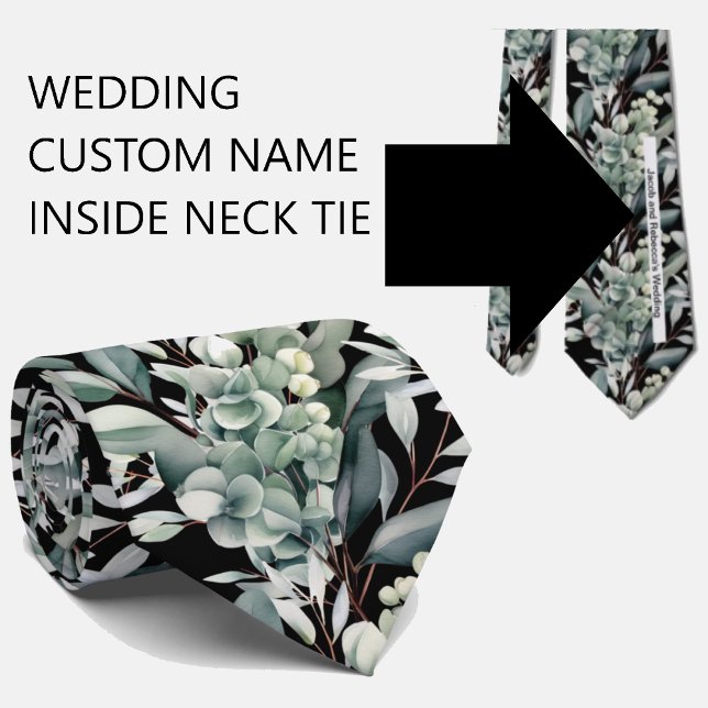 Gravata Custom Wedding Name on Back of Neck Tie (Criador carregado)
