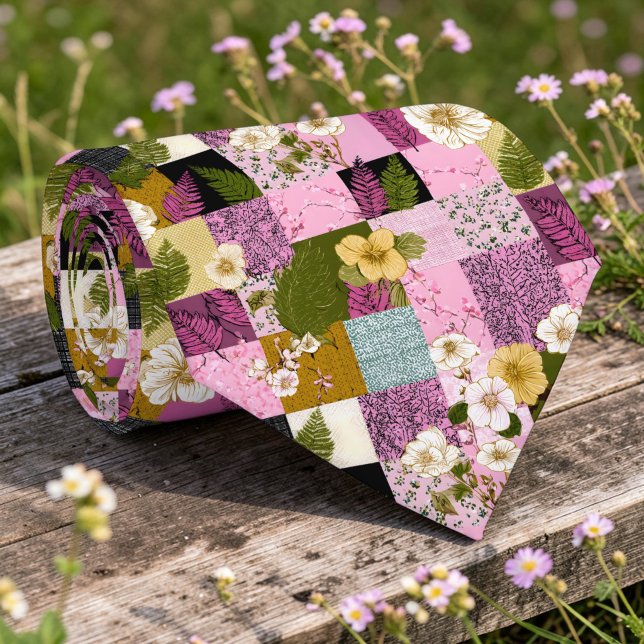 Gravata Customizada com Padrão Colorido de Patchwo (Criador carregado)