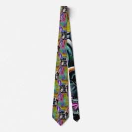 Gravata Cute Brindle French Bulldog Necktie