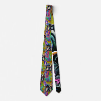 Gravata Cute Brindle French Bulldog Necktie